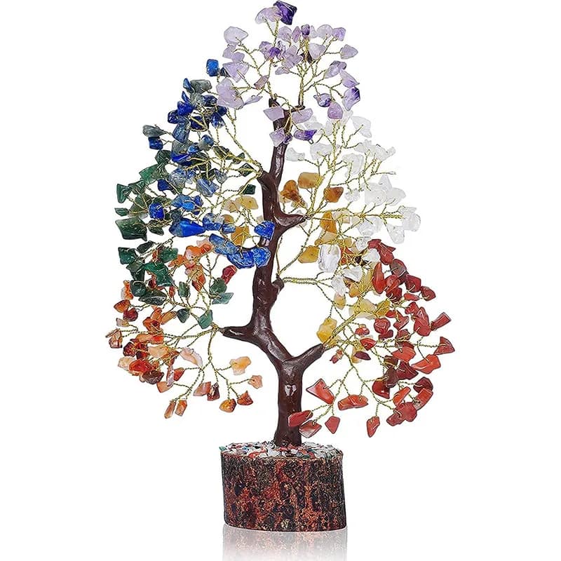 & More Value 47 Seven Chakra Tree of Life for Positive Energy Money Tree Feng Shui Decor